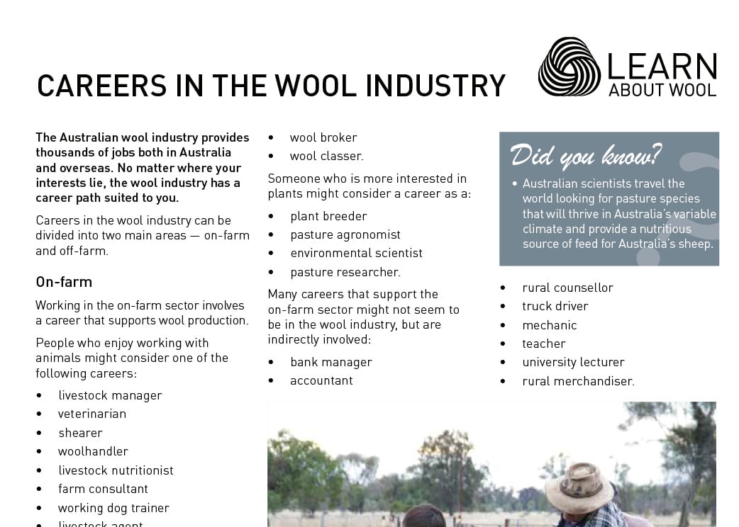 Careers in the wool industry